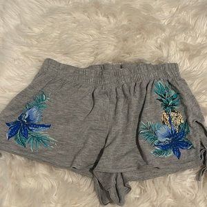 Grey pajama shorts